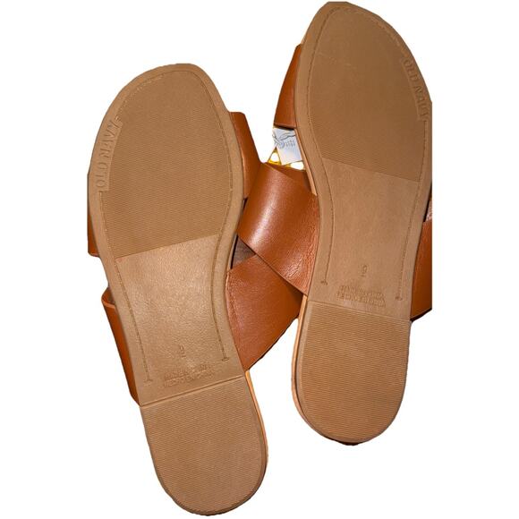 NEW Old Navy Women's Faux Leather Link Strap Sandals - Cognac Brown - Size 9 - Picture 5 of 5